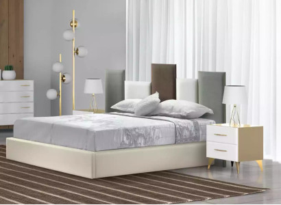 Bedroom Set Bed 2x Bedside table Wood White Complete Modern 3-piece